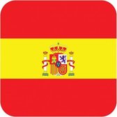 45x Bierviltjes Spaanse vlag vierkant - Spanje feestartikelen - Landen decoratie