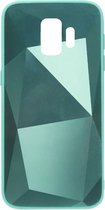 ADEL Siliconen Back Cover Softcase Hoesje Geschikt voor Samsung Galaxy S9 - Spiegel Diamanten Groen