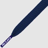 Mr. Lacy - Schoenveters - Veters - Sneakerveters  - Flatties - Plat - Blauw - Navy Blue - Veterlengte 130 cm – Breedte 10 mm