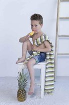 Kids Hamamdoek Multi Green Brown - 140x70cm - dun kinder strandlaken - sneldrogende handdoeken - saunadoek - kleine hamamdoek - reishanddoek - zwem handdoek