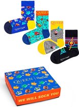 Happy Socks Sokken Kids Queen 4-Pack Gift box Blauw Maat:0-12 mnd
