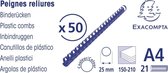 Doos van 50 plastic spiraal inbindruggen 25 mm - A4, Wit