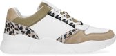 Manfield - Dames - Witte dad sneakers met panterprint - Maat 37