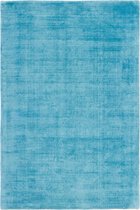 Handgeweven luxueus effen vloerkleed Maori - Turquoise - 120x170 cm