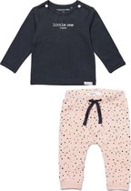 Noppies  SET (2delig) Broek Peach met stip en Shirt Charcoal - Maat 56