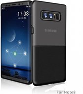 Xundd Samsung Galaxy Note 8 Luxe Hard PC + Plating Half Transparant Clear Hoesje Zwart