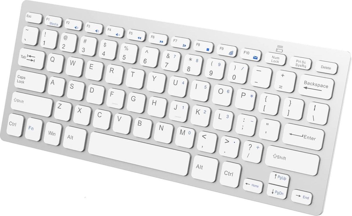 Draadloos Toetsenbord Bluetooth Wireless Keyboard Universeel – Wit