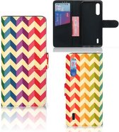 Flip Case pour Xiaomi Mi 9 Lite Coque Zigzag Couleur