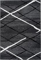 Vancouver Vloerkleed Modern Antraciet Laagpolig- 80x150 CM.