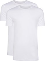 WE Fashion Heren tall fit T-shirt van biologisch katoen, 2-pack - Maat S