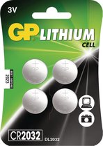 GP - GP GP-CR2032/C4 Lithium Knoopcel Batterij Cr2032 3 V-blisterkaart - Altijd Garantie