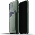 Mujjo iPhone 11 Pro Full Leather Wallet Case - Leren Telefoonhoesje - Groen - Premium leer - Pasjeshouder voor 3 pasjes - Telefoon cover - Portemonnee hoesje - Slimfit - 1.8mm dun