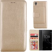 Wallet Case PU voor Sony XA1 Ultra Goud