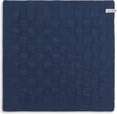 Knit Factory Gebreide Keukendoek - Keukenhanddoek Uni - Handdoek - Vaatdoek - Keuken doek - Jeans - 50x50 cm
