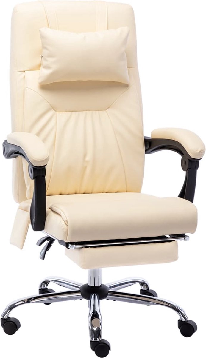 Prolenta Premium - Massage kantoorstoel kunstleer crèmekleurig