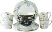 Laura Ashley Heritage Collection 12-delig Serviesset - Dinnerset - 4 persoons serviesset