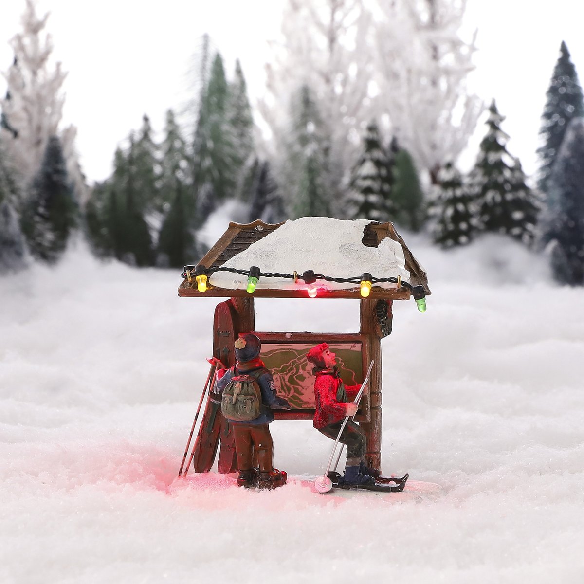 LuVille Kerstdorp Miniatuur Ski Route - L10 x B7,5 x H10 cm – foto 3