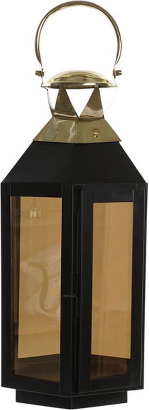Lykta DKD Home Decor Zwart Kristal Ijzer Gouden (22 x 20 x 46 cm)
