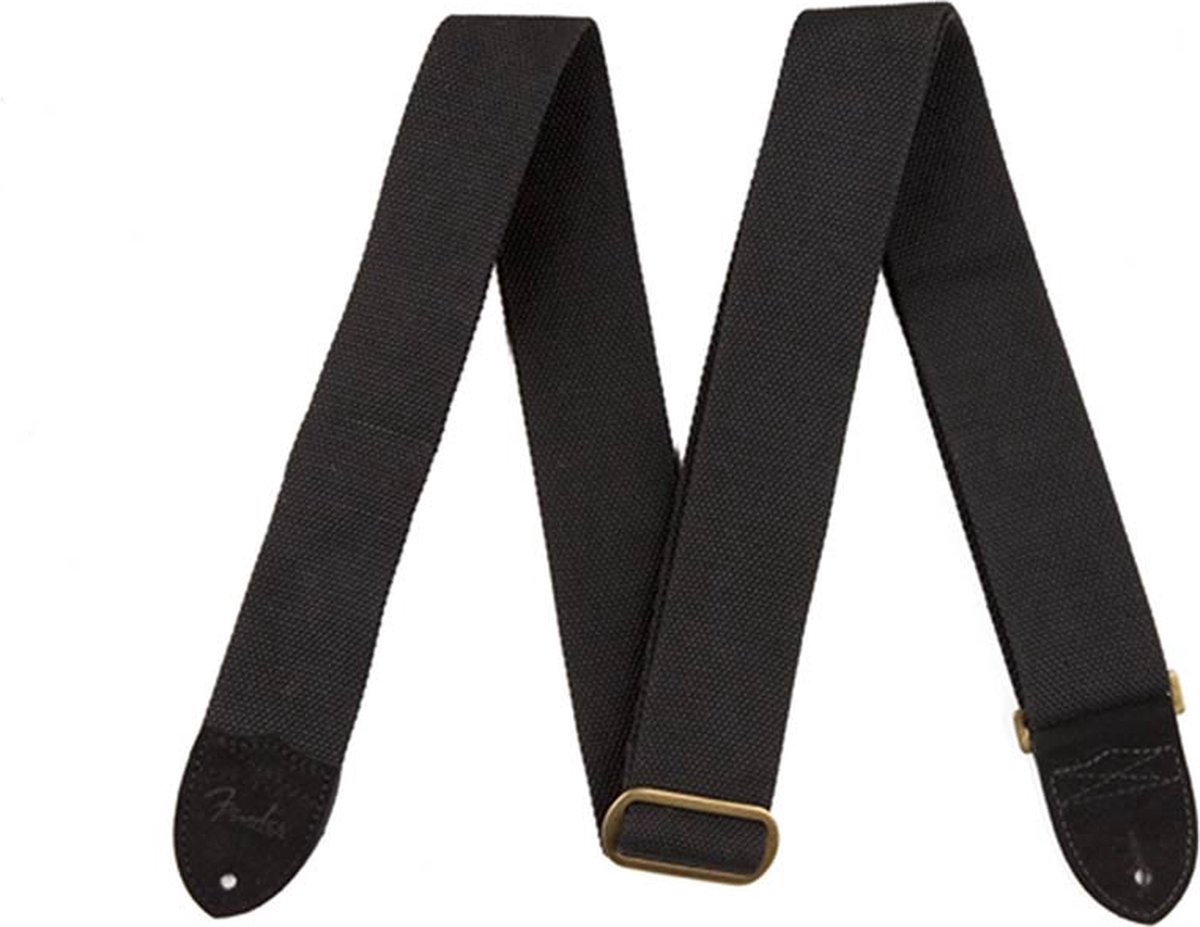 Fender Gitaarband Katoen/Leder Zwart 0990667006