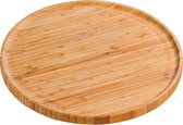 Hapjes/taart serveer plateau van bamboe houten rond 32 cm