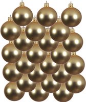 24x Gouden glazen kerstballen 6 cm - Mat/matte - Kerstboomversiering goud