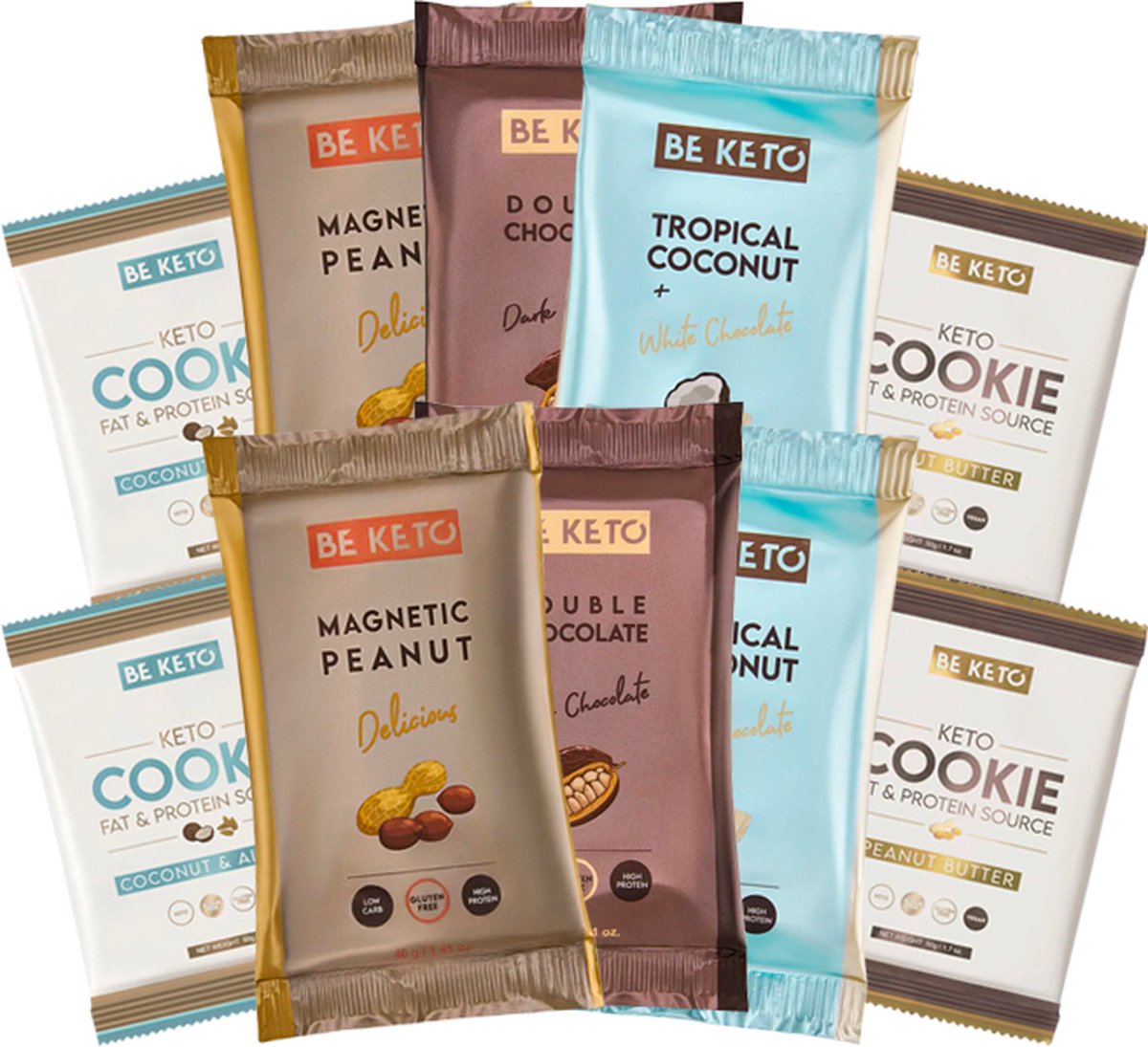 Goedkoopste Be Keto | Mix Keto Cookies and Bars | Voordeelpakket | 10 x Keto Snackbar