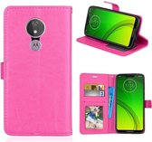 LuxeBass Hoesje geschikt voor Motorola Moto G7 Power hoesje book case roze - telefoonhoes - gsm hoes - telefoonhoesjes