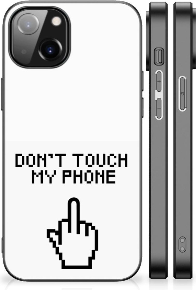 Back Cover voor Apple iPhone 13/14 Telefoon Hoesje Finger Don't Touch My Phone