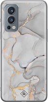 OnePlus Nord 2 hoesje - Marmer grijs - Siliconen telefoonhoesje - Grijs - Marmer - Casimoda