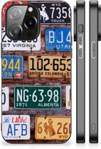 Telefoon Hoesje iPhone 14 Pro Max Hippe Hoesjes met Zwarte rand Kentekenplaten
