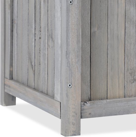 plantenbak met klimrek - hout - 20 liter - plantensteun 90 cm - buiten - grijs
