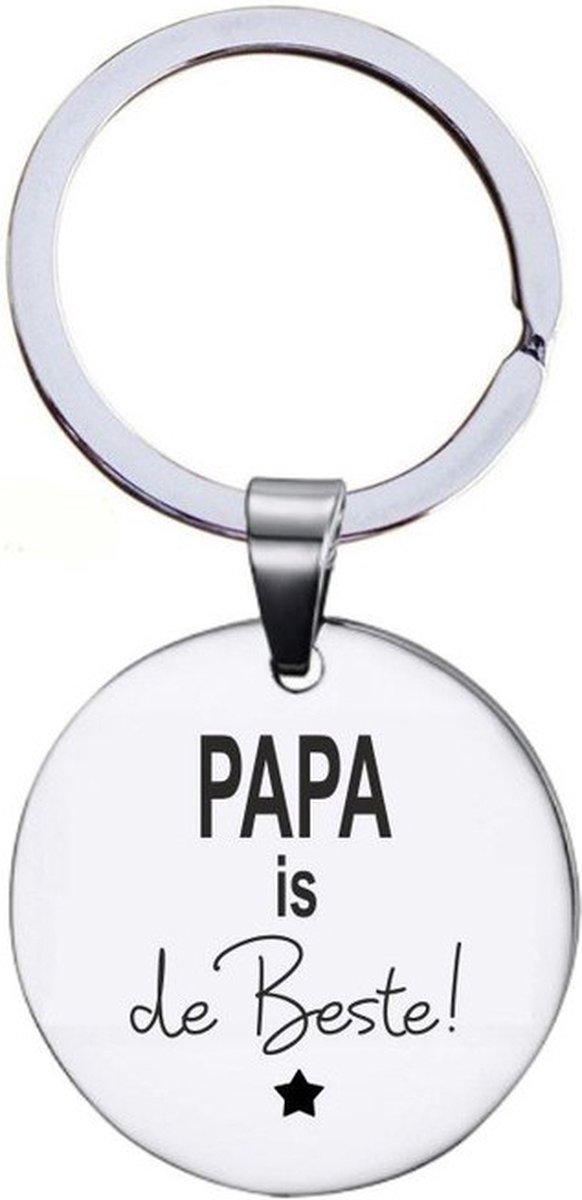 Sleutelhanger RVS - Papa Is De Beste