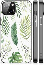 Telefoonhoesje Geschikt voor iPhone 14 Back Case Siliconen Hoesje met Zwarte rand Bladeren
