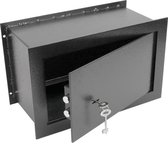 PrimeMatik - Verzonken stalen kluis met zwarte toetsen 40x20x25cm