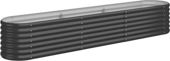 Plantenbak 224x40x36 cm gepoedercoat staal grijs | -nl