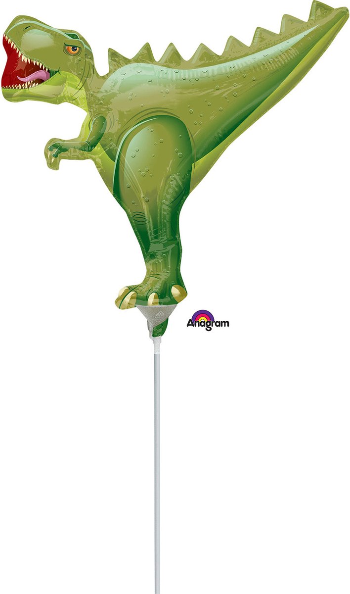 RIETHMULLER - Kleine aluminium T-Rex ballon 35 x 27 cm voor verjaardag