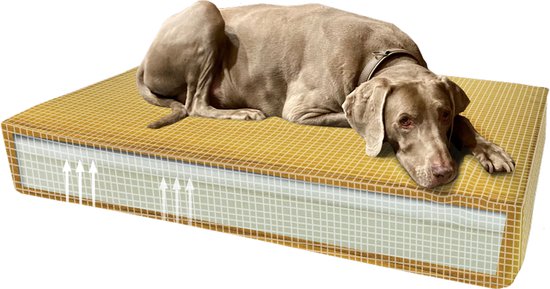 Madison orthopedisch kussen Velvet geel 45 x 55 x 12 cm