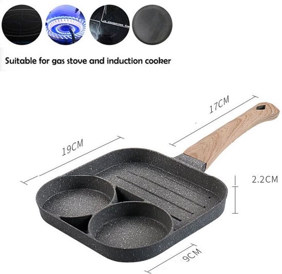 Lifeinorder® Nonstick 2in1 omelet pan 2 gaten pannenkoekenpan