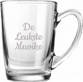 Gegraveerde Theeglas 32cl De Leukste Muoike