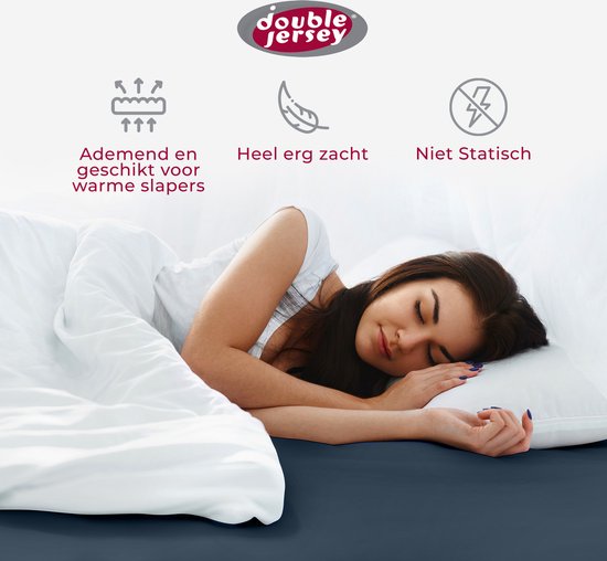 Double Jersey ™ -Jersey Hoeslaken 100% Katoen doux - 140X200x30 Cm - Moka