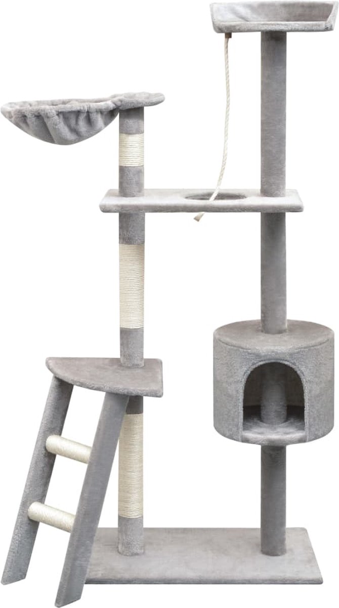 Decoways - Kattenkrabpaal met sisal krabpalen 150 cm grijs