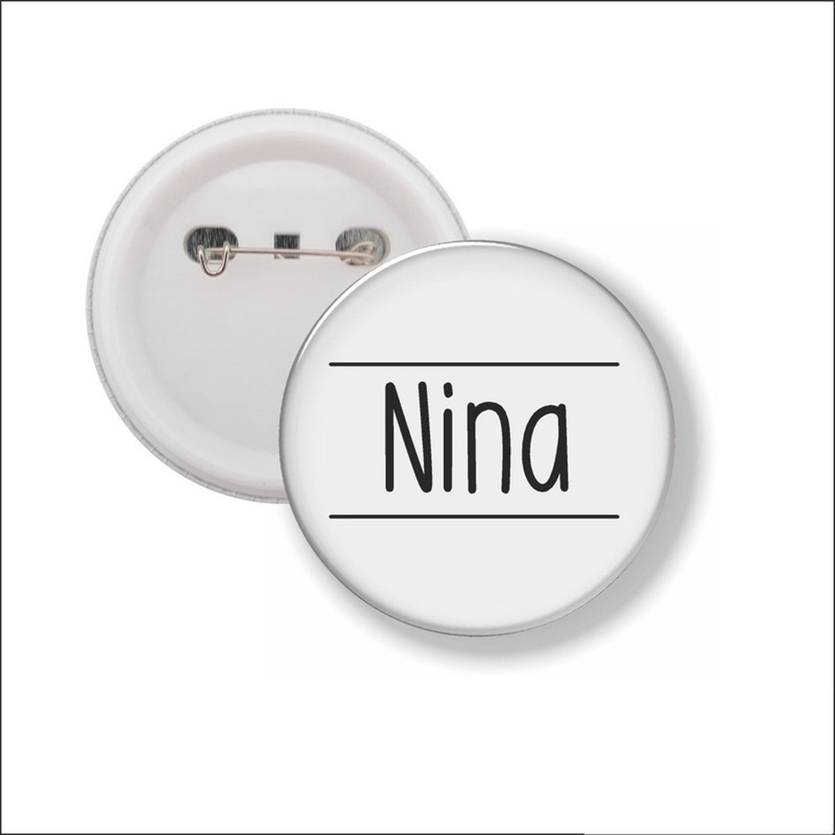 Button Met Speld 58 MM - Nina