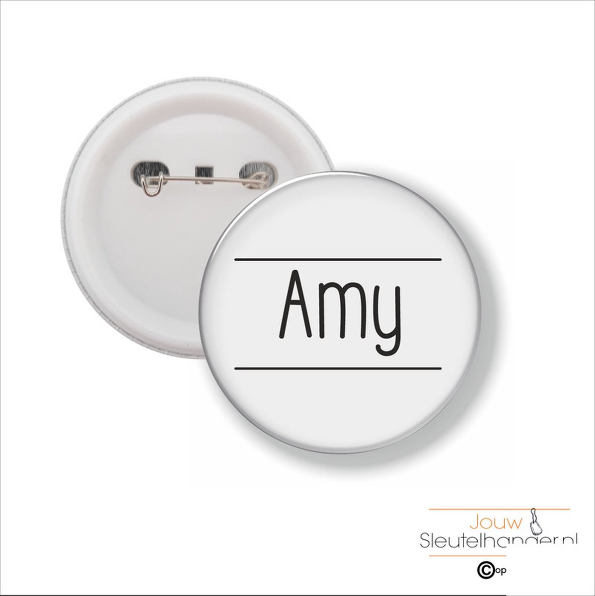 Button Met Speld 58 MM - Amy