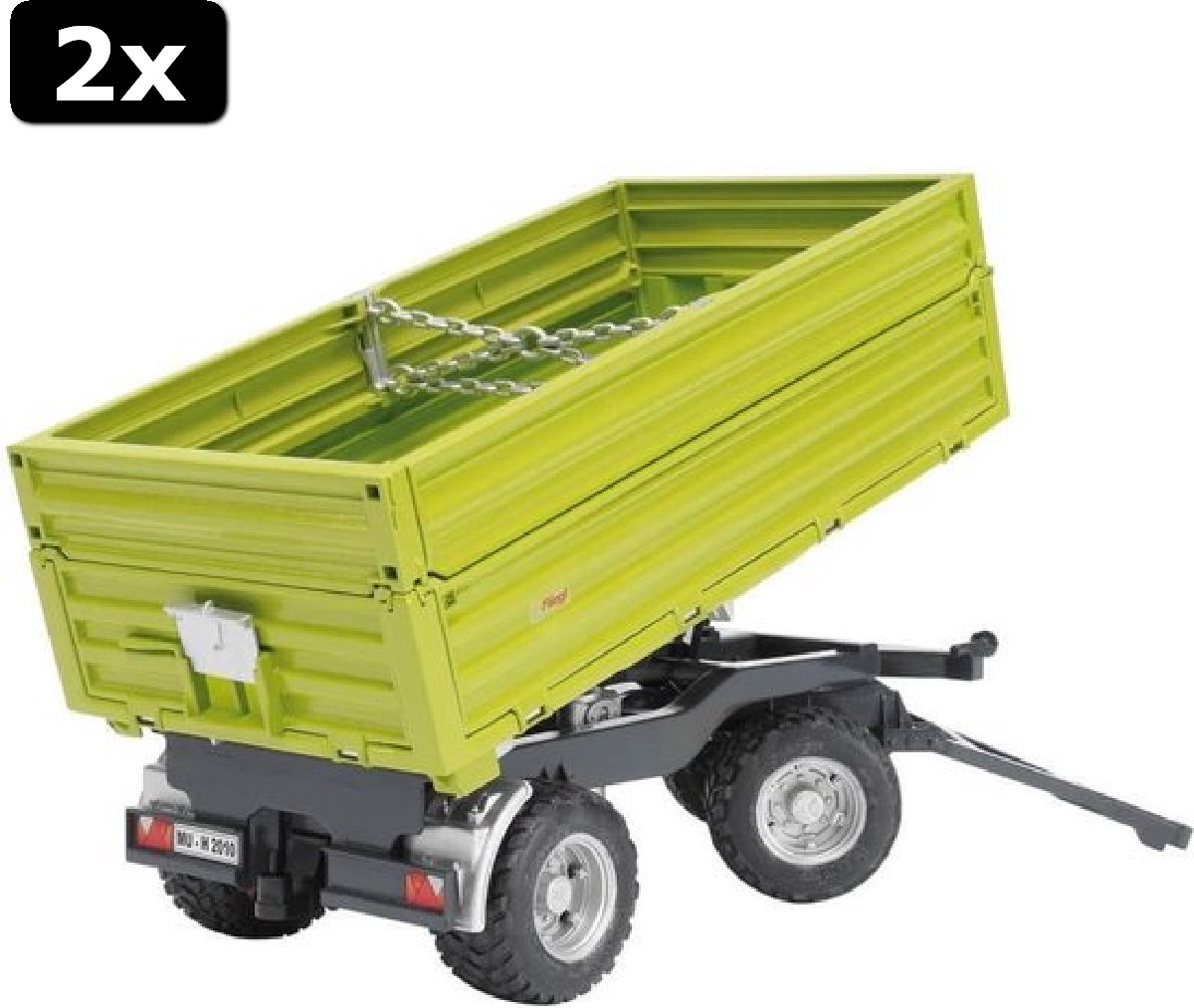 Bruder Remorque Tandem – Essieux Tandem Basculante, Ridelles 3 Côtés, Échelle 1:16, Compatible Tracteurs Profi