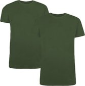 Comfortabel & Zijdezacht Bamboo Basics Ruben - Bamboe T-shirts (Multipack 2 stuks) Heren Ronde Hals - Korte Mouwen - Army - XXL