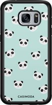Casimoda® hoesje - Geschikt voor Samsung Galaxy S7 - Panda Print - Zwart TPU Backcover - Panda - Mint