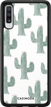 Casimoda® hoesje - Geschikt voor Samsung Galaxy A70 - Cactus Print - Zwart TPU Backcover - Planten - Groen