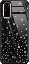 Casimoda® hoesje - Geschikt voor Samsung Galaxy S20 - Falling Stars - Luxe Hard Case Zwart - Backcover telefoonhoesje - Zwart