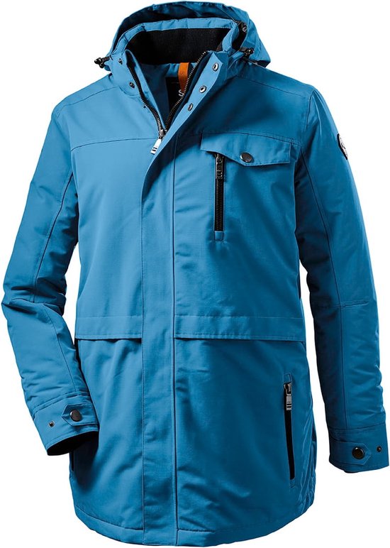 TACVASEN Bergjas Heren Fleece Klimmen Sneeuwski Jas Winter Snowboarden Winddicht Softshell Ski Jas Waterdicht Kapuzenjas Blauw, S