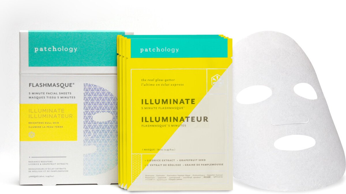 Patchology FlashMasque Sheetmasker 4-pack Illuminate 4 stuks